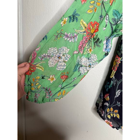 Johnny Was Jade Hortensia Mixed Floral Print Peasant Blouse - Picture 8 of 9